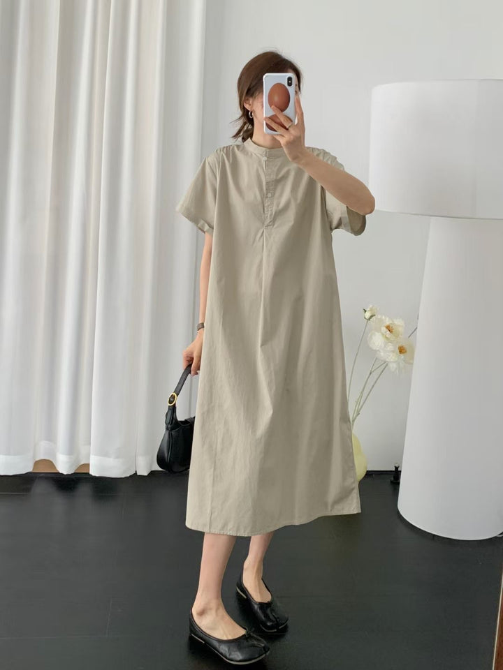 Dame Oversized Knap-Down Skjortekjole Stilla