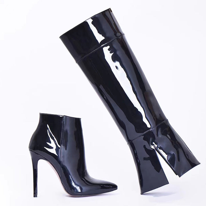 Femme Over-knæet Glinsende Stiletto Støvler Stilla 1749742256