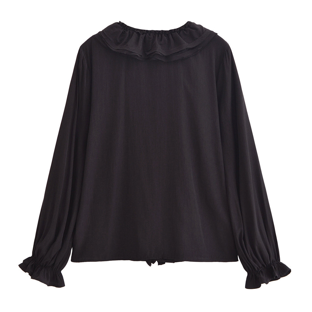 Femme Rüsch V-udskæring Bluse Stilla