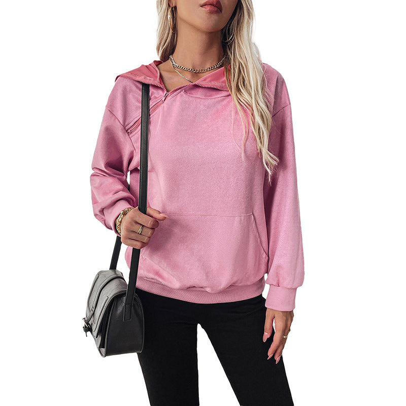 Dame afslappet hoodie med kængurulomme Stilla