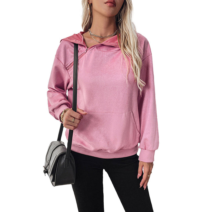 Dame afslappet hoodie med kængurulomme Stilla