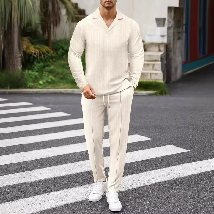 Herre elegant fritidslook i åndbart materiale Stilla