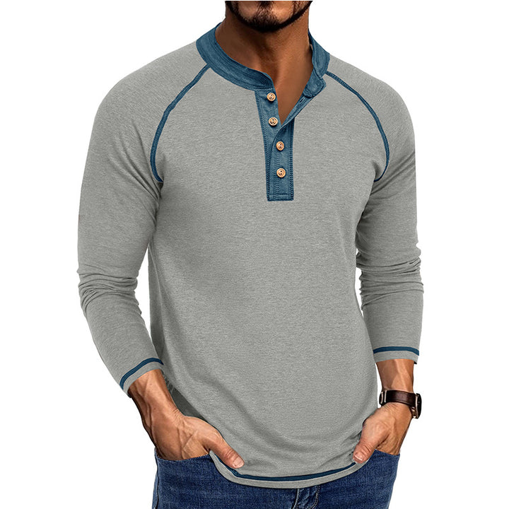 Herrer Langærmet Henley T-shirt med stilfulde knapdetaljer og åndbart materiale Stilla