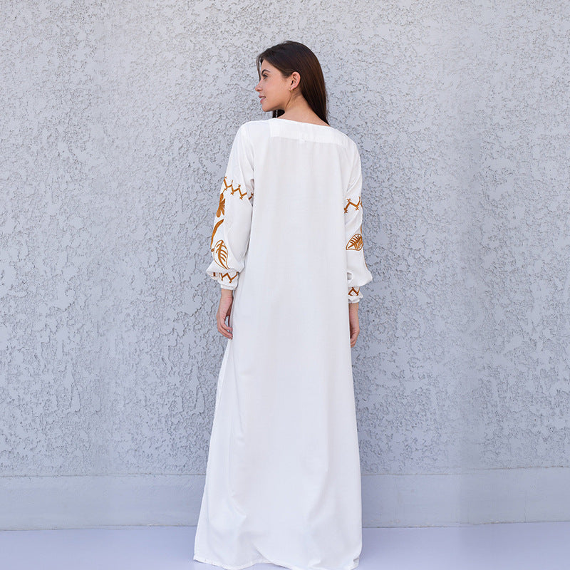 Dame Kaftan med kunstnerisk kant og afslappet snit Stilla