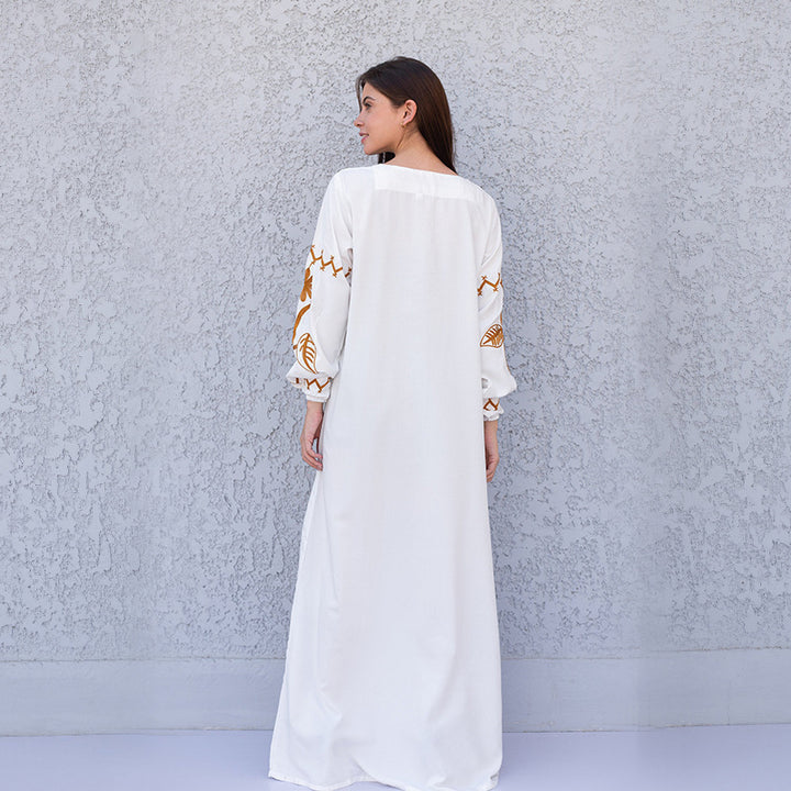 Dame Kaftan med kunstnerisk kant og afslappet snit Stilla