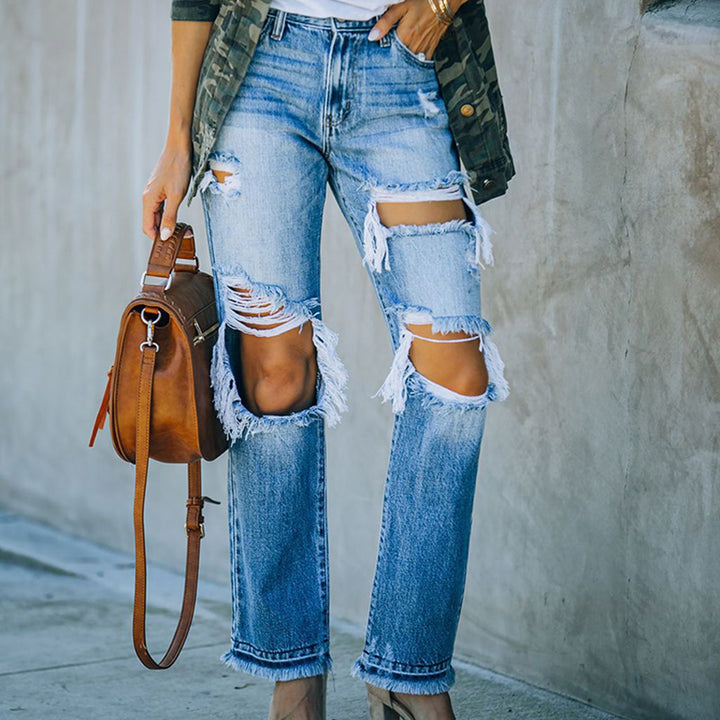 Femme Zerrissene Relaxed Fit Ripped Jeans Stilla