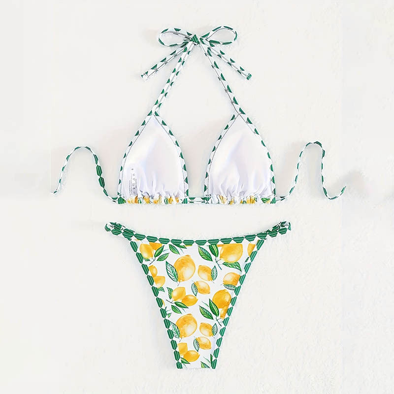 Damer Charmante Frugtmønster Bikini Sæt Stilla