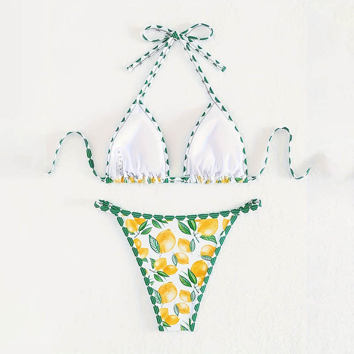 Damer Charmante Frugtmønster Bikini Sæt Stilla