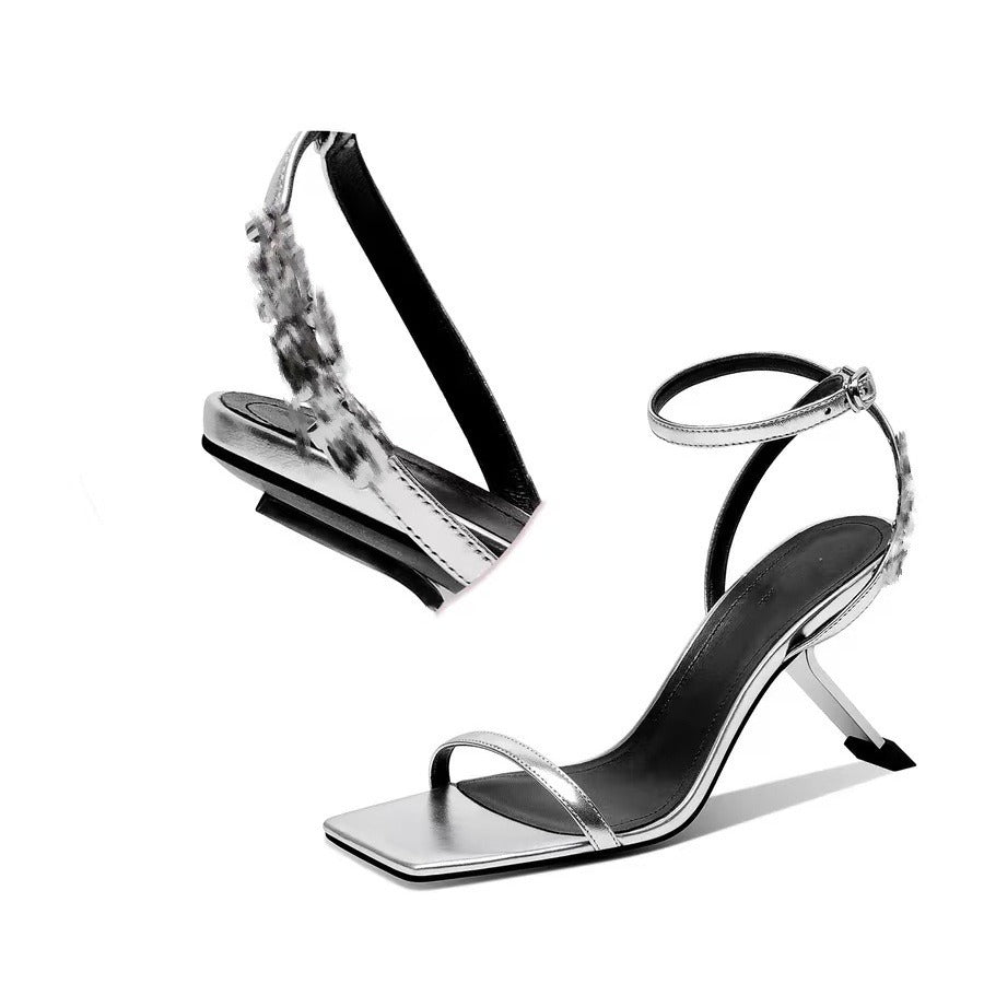 Femme Elegant Open-Toe Stiletto Hæle Stilla