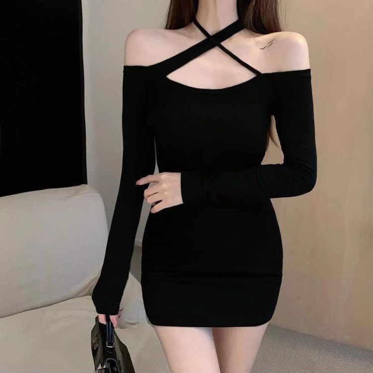 Kvinders off-shoulder cocktailkjole Stilla