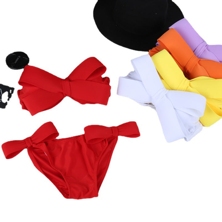 Dame bikini sæt med fashionable sløjfedetaljer og høj benudskæring Stilla
