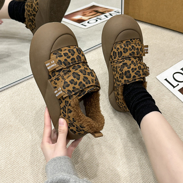 Dame Komfortable Sneakers med elastisk velcro og varmt inderfor Stilla