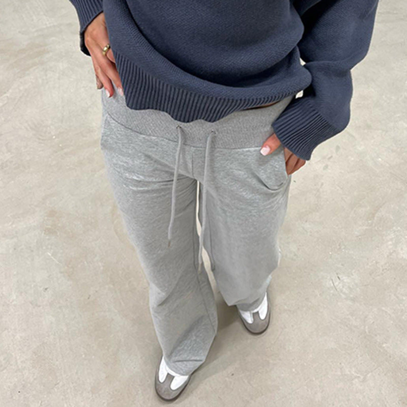 Dame Flared Sweatpants med elastisk talje og justerbar snor Skovae