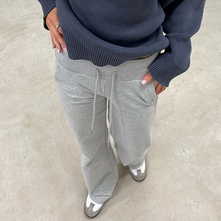 Dame Flared Sweatpants med elastisk talje og justerbar snor Skovae