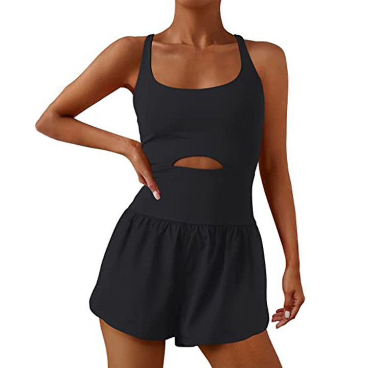 Dame Sporty jumpsuit med figursyet snit og dyb udskæring Skovae
