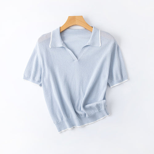 Dame Casual Polo Shirt med kontrastbesætning Stilla
