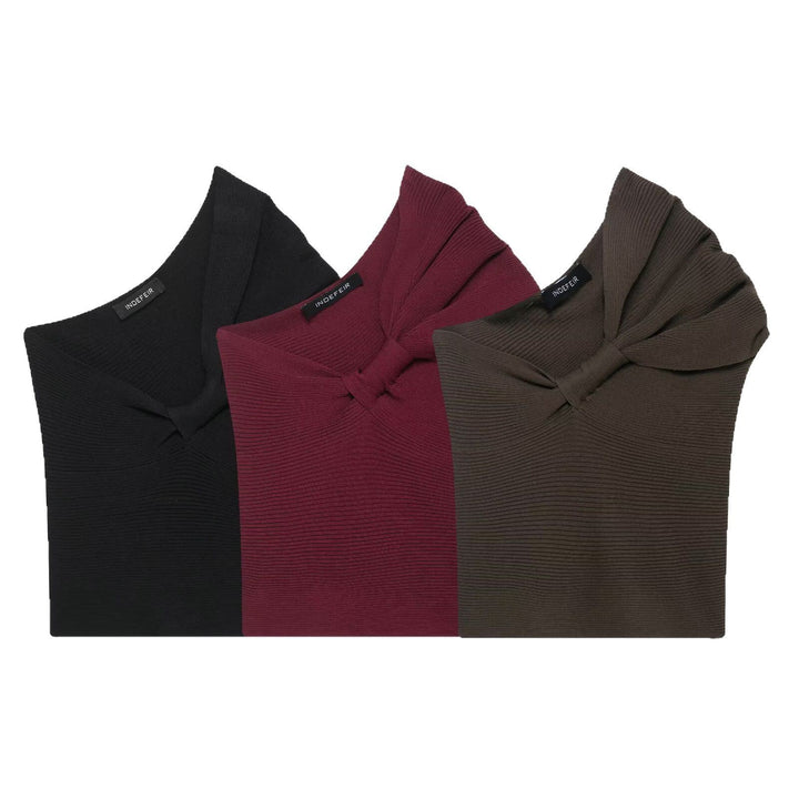 Femme Asymmetrisk Sløjfedetalje-Top Stilla