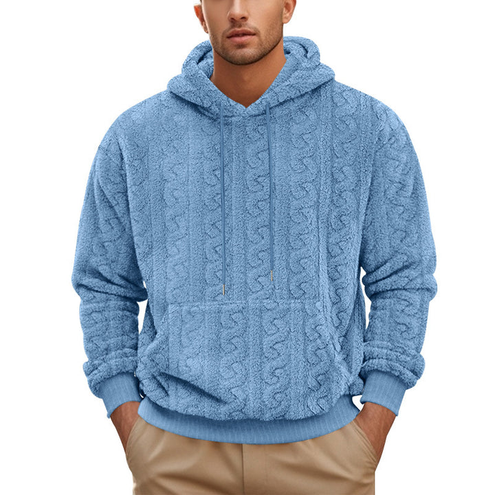 Herre hættetrøje i blød fleece med struktureret design Stilla