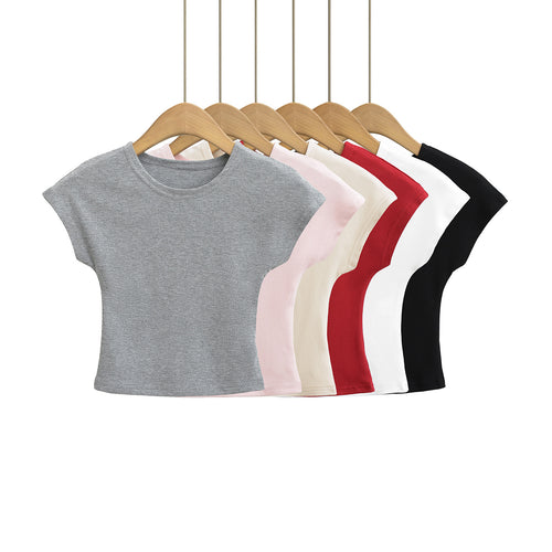 Dame afslappet oversized T-shirt med korte ærmer og rund halsudskæring Stilla