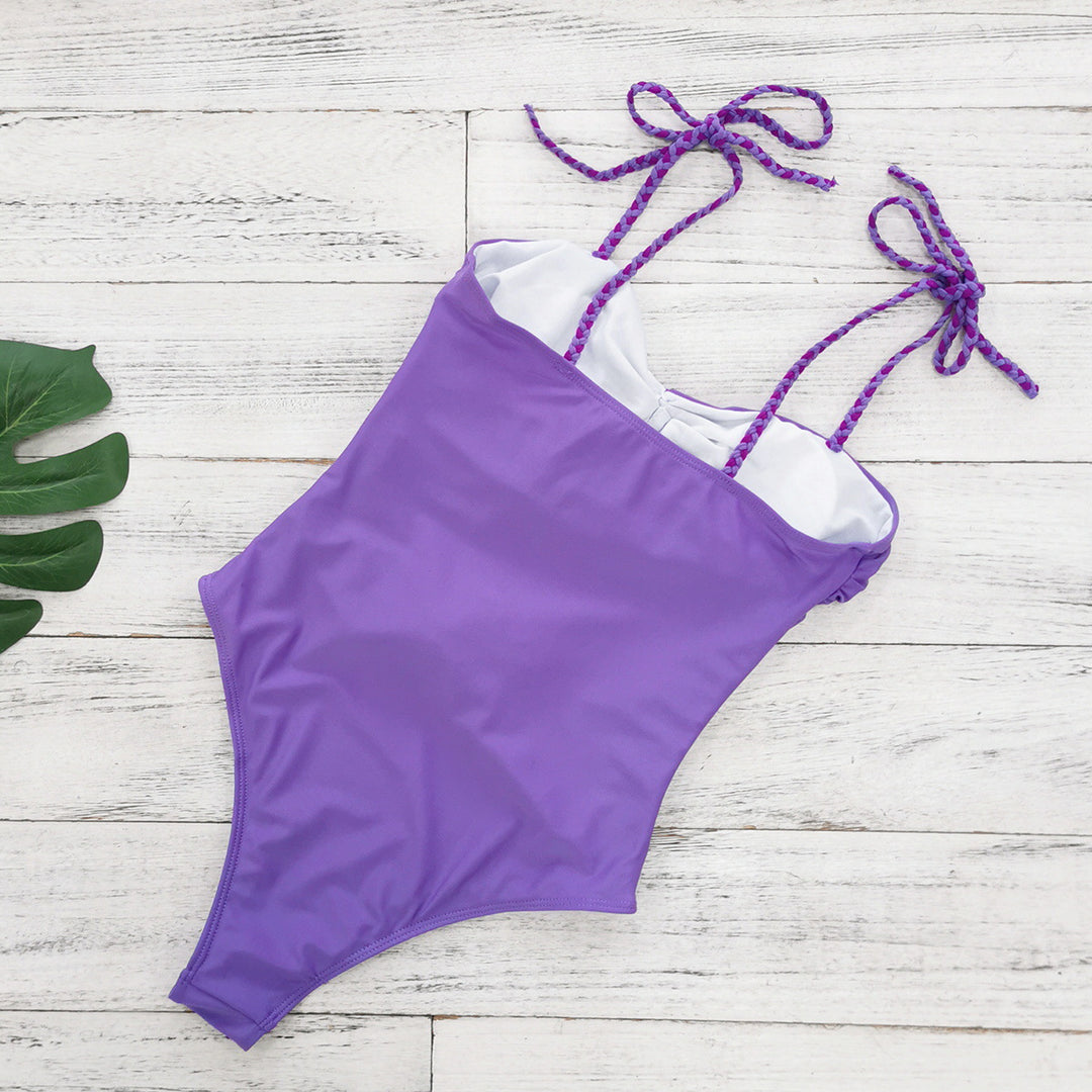 Dame One-piece badedragt med  blomster ruffles design og justerbare stropper Stilla