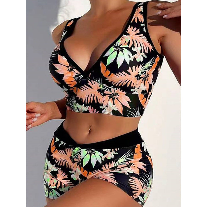 Dame Sport-Bikini-sæt med højskåret top og komfortable shorts Skovae