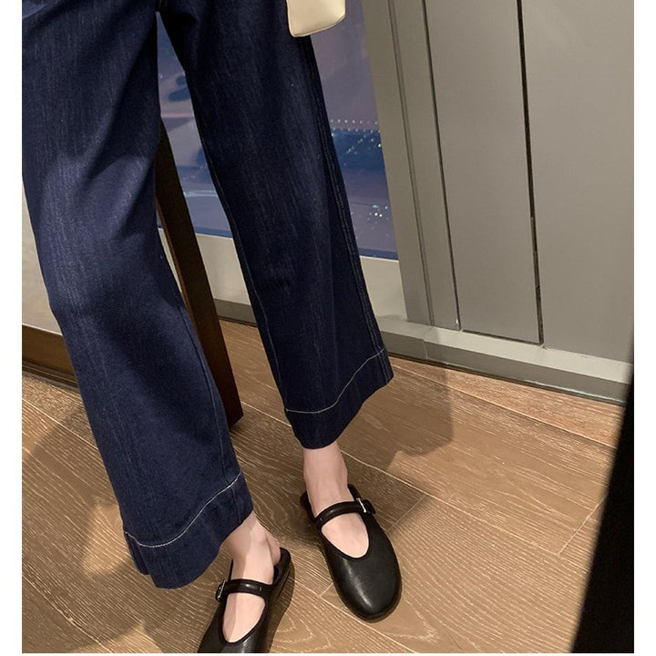 Dame elegante Mary Jane stil ballerinaer med justerbar rem Stilla