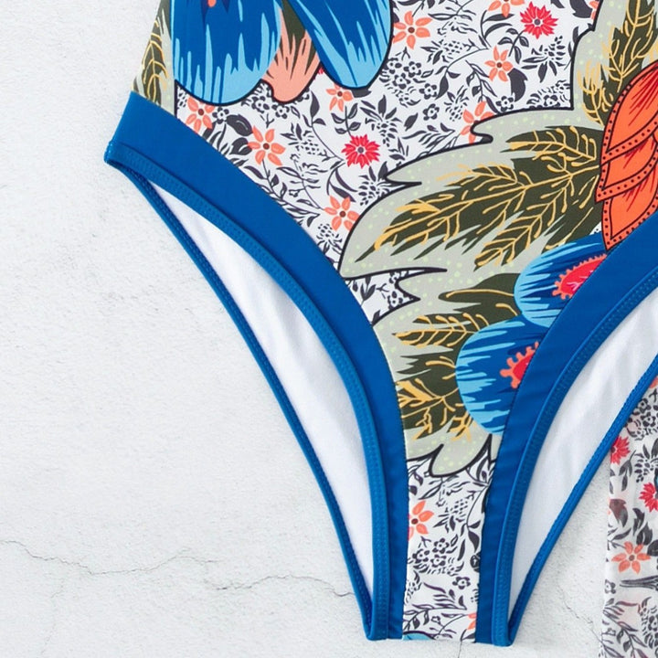 Damer Elegant One-Piece Badetøj med blomstret indpakning Skovae