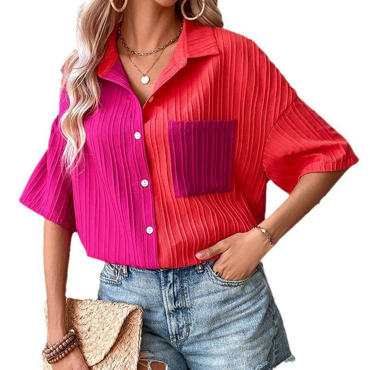 Dame Oversized Skjorte med Struktur og moderne farver Stilla