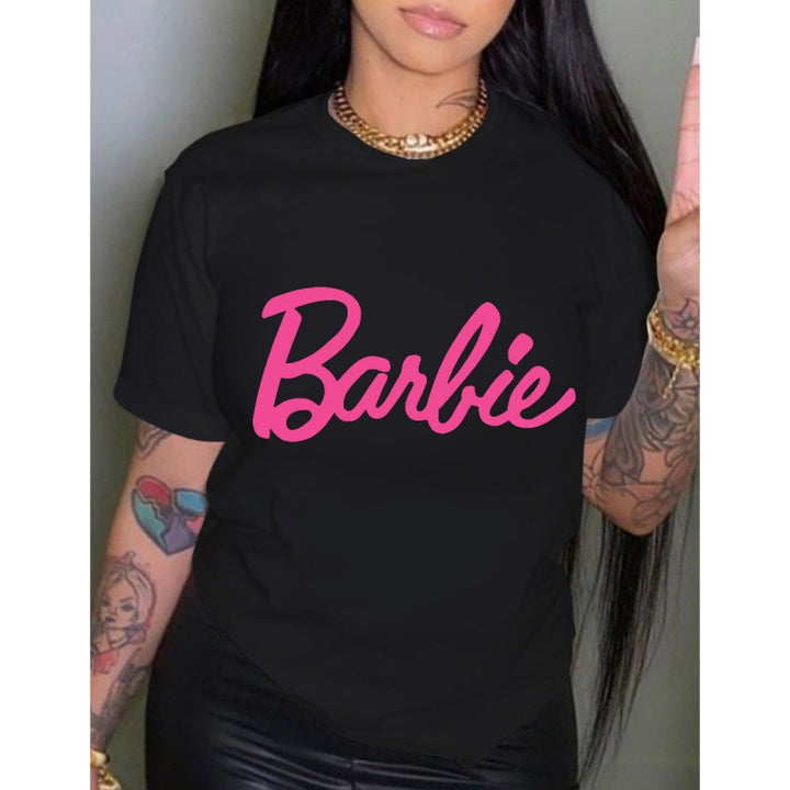 Dame T-shirt med stort, legende grafiktryk Skovae