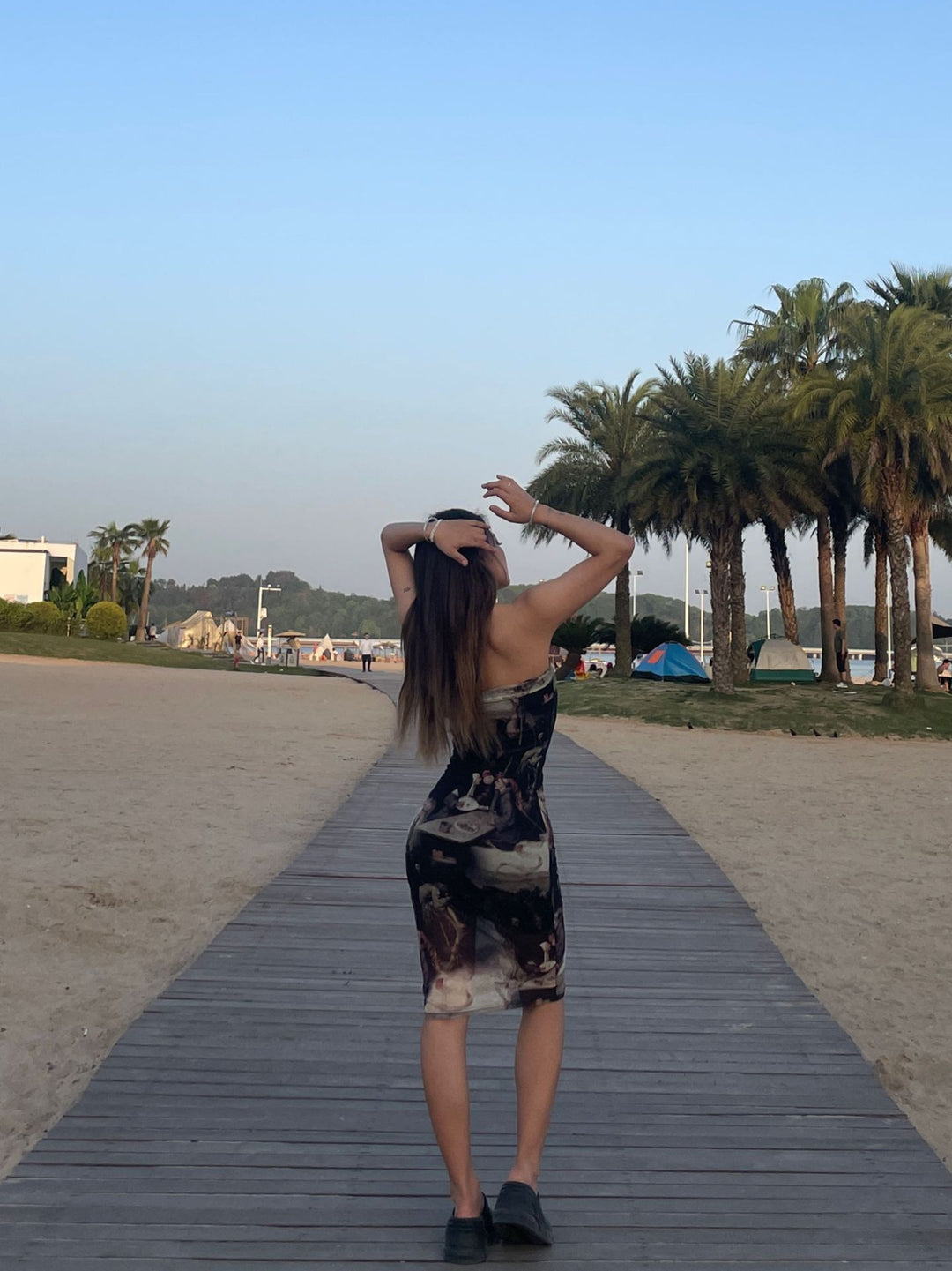 Dame Kunstnerisk Tryk Bodycon Kjole Stilla