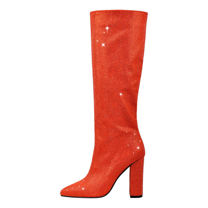 Femme Sparkling Højglans Stiletto Støvler Stilla