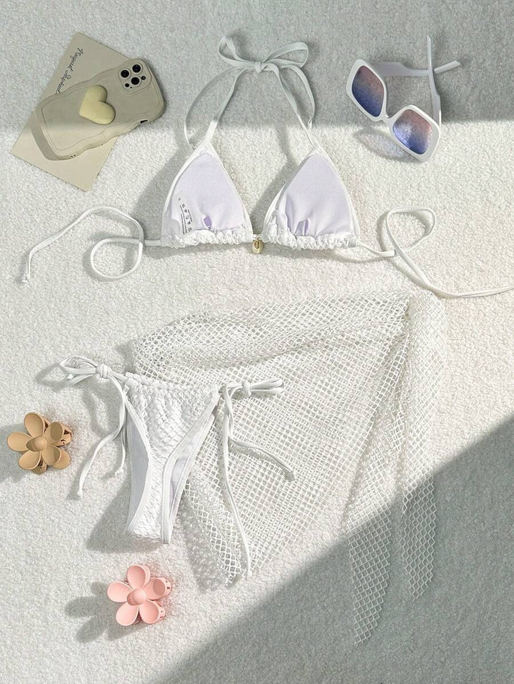 Dame bikinisæt med raffineret netdesign og justerbare stropper Stilla