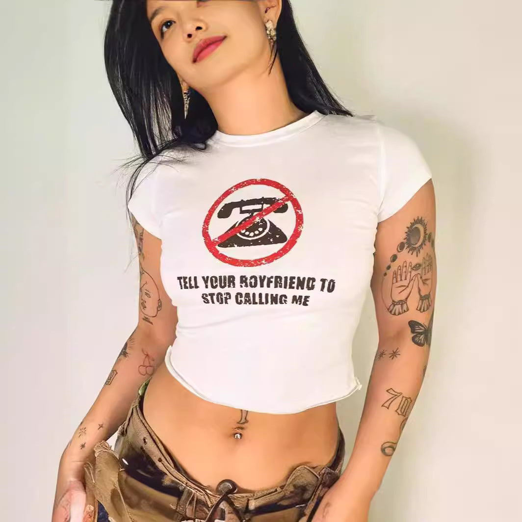 Dame Crop-T-shirt med dit kreative citat Skovae