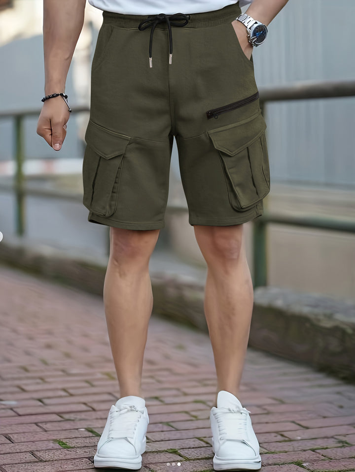 Herrer Cargo-shorts med multifunktionelle lommer og elastisk talje Stilla