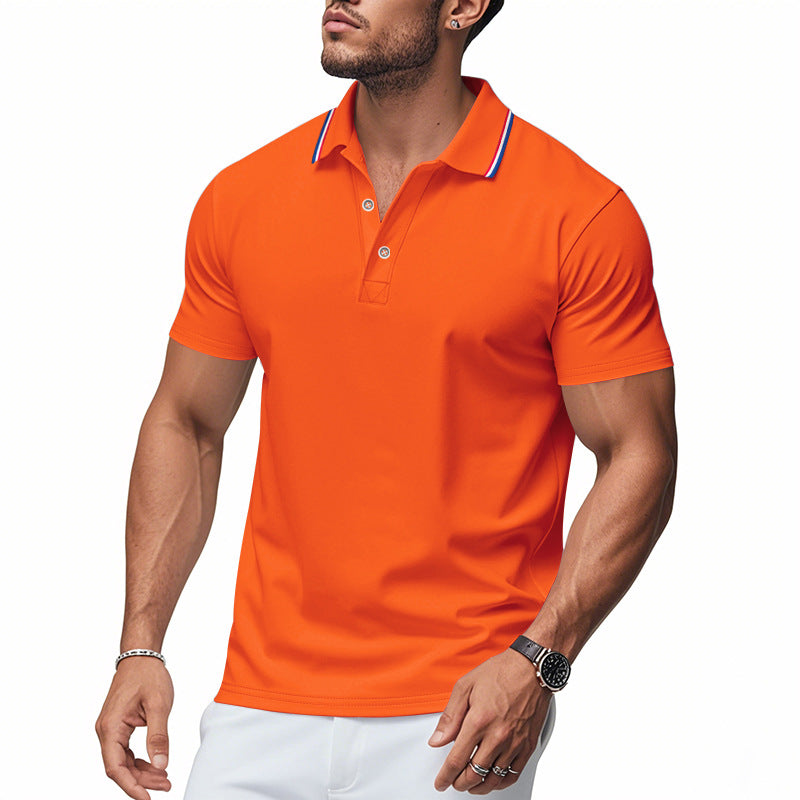 Herre Poloshirt med kontrasterende striber og moderne krave Stilla