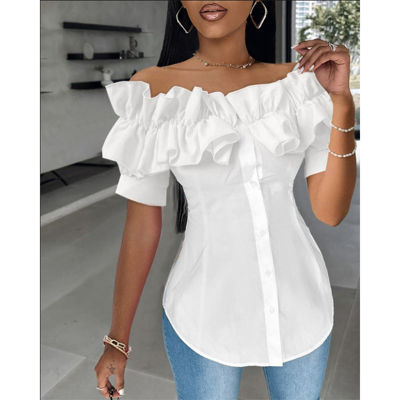 Femme Off-Shoulder Ruffle Bluse Stilla