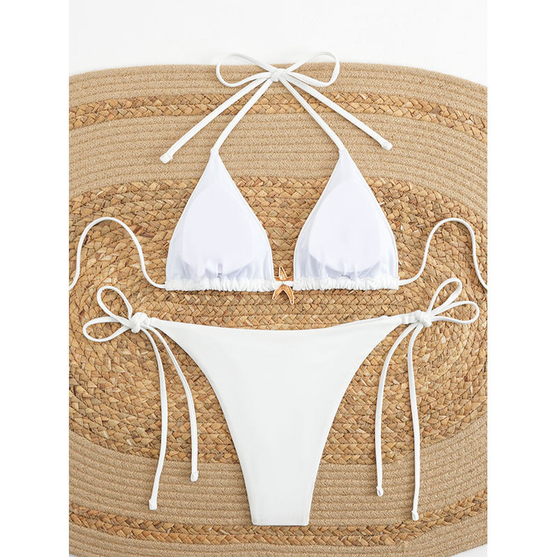 Dame Triangel-Bikini med fashionable snøring detaljer Skovae