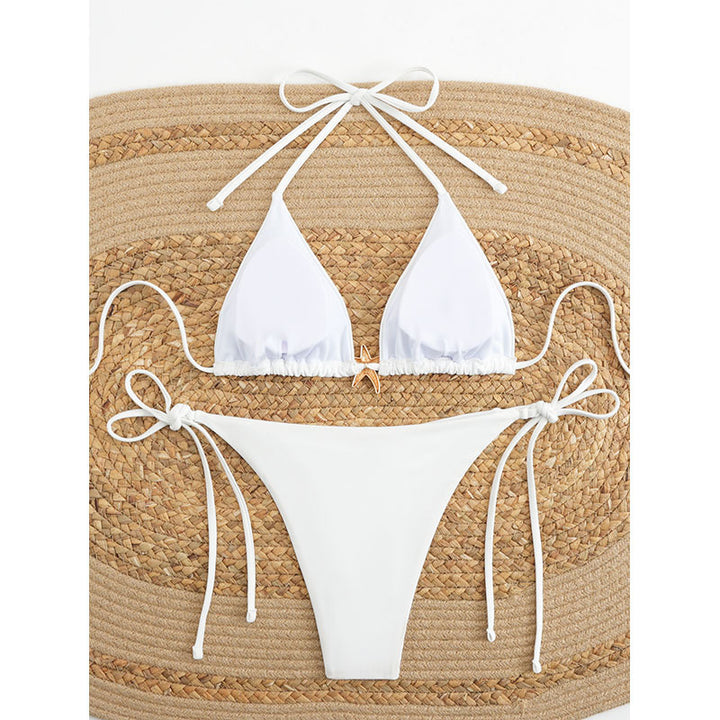 Dame Triangel-Bikini med fashionable snøring detaljer Skovae