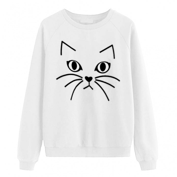 Kvinders sweatshirt med kattemotiv Stilla