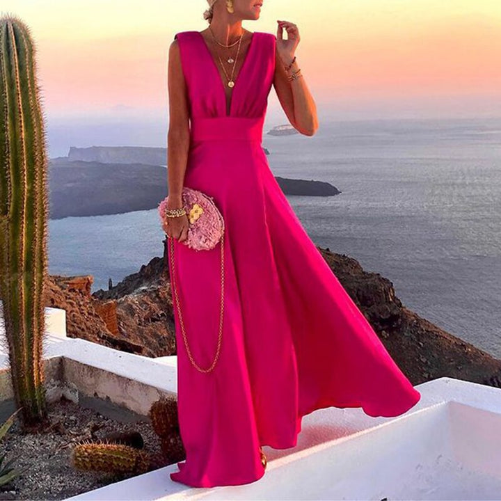Damer Elegant Maxi Kjole med Floral Mønster Stilla