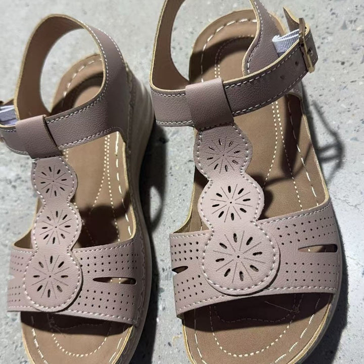 Damer sommerlige komfort-sandaler med elegant blomster-design og anatomisk fodseng Stilla