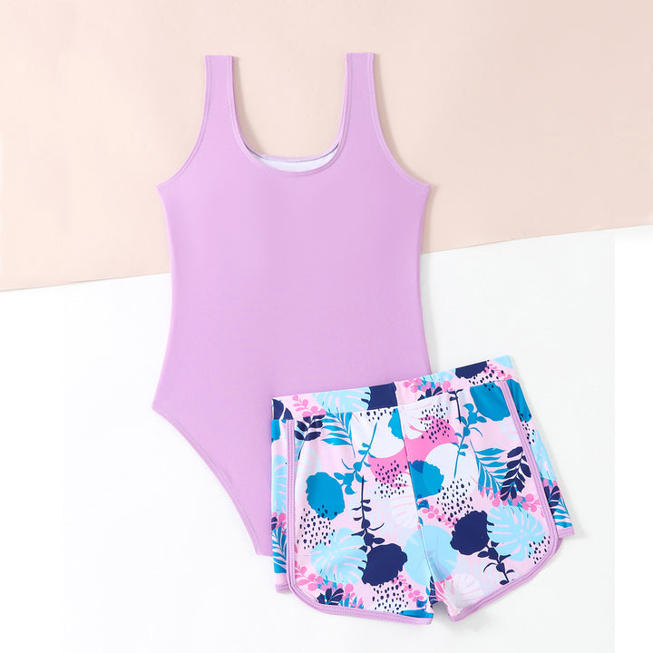 Dame svømmetøjsæt med blomstermotiv og komfortable shorts Stilla