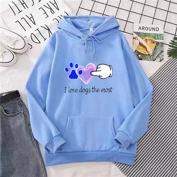 Kvinder Hoodie med Kærlig Hundedesign Skovae