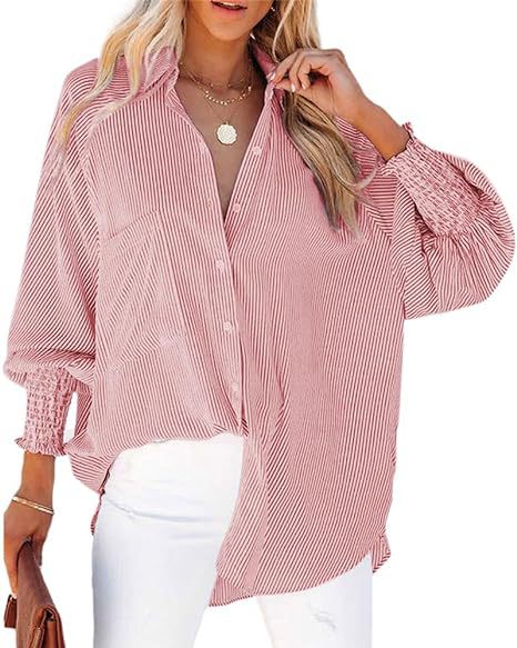 Dame over størrelse skjortebluse med raffineret foldedesign Stilla
