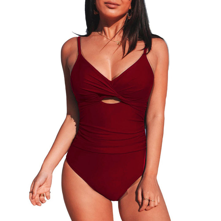 Dame Elegant Énplee-badedragt med moderigtigt cut-out Skovae