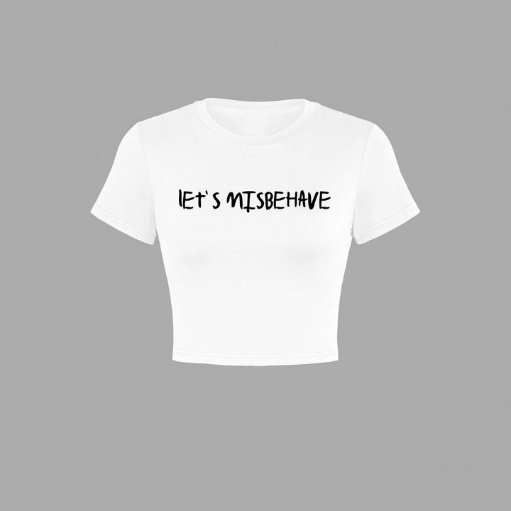 Dame Crop-top med spændende statementtryk og tætsiddende snit Skovae