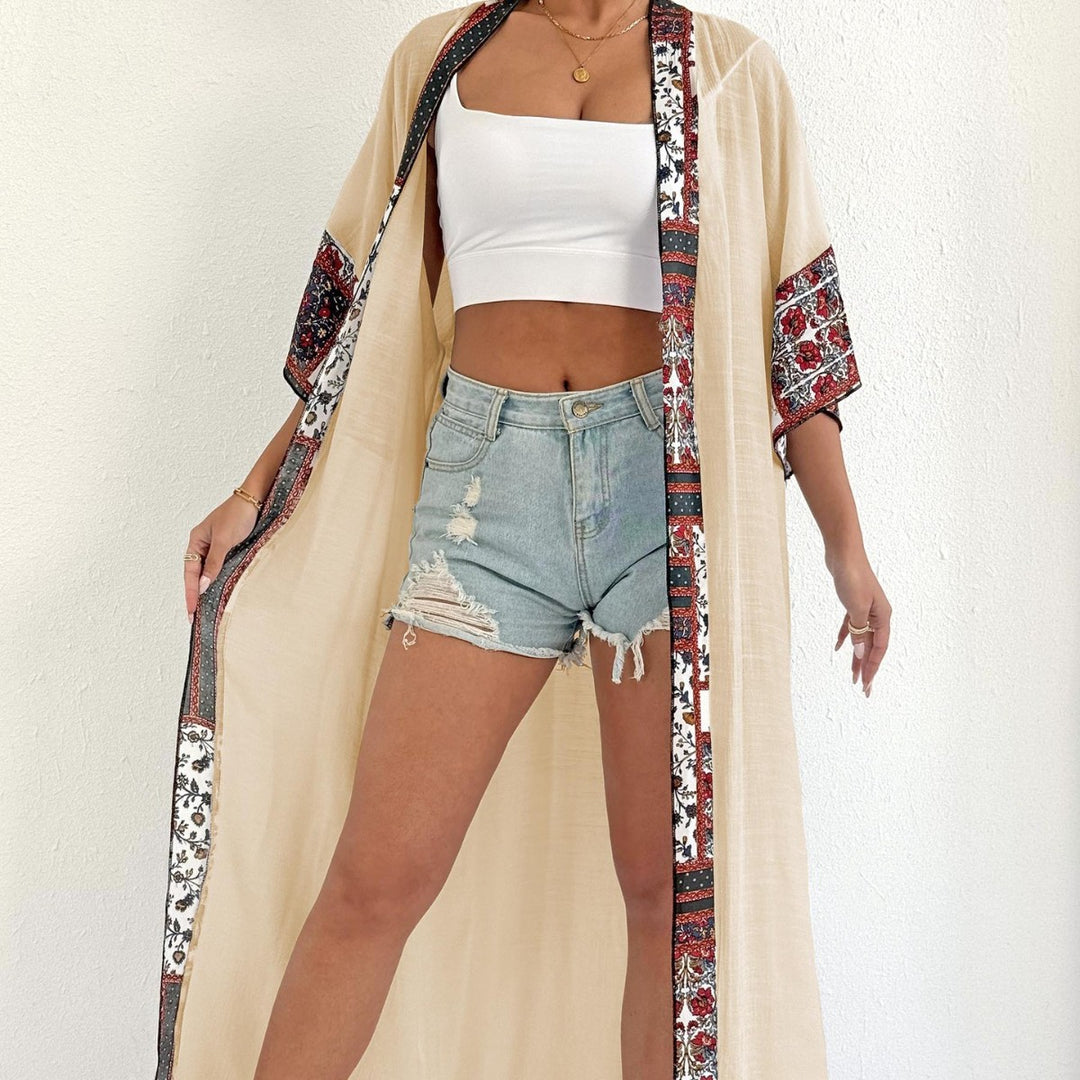 Kvinder Blomster mønster Bohemian Kimono Cardigan Stilla