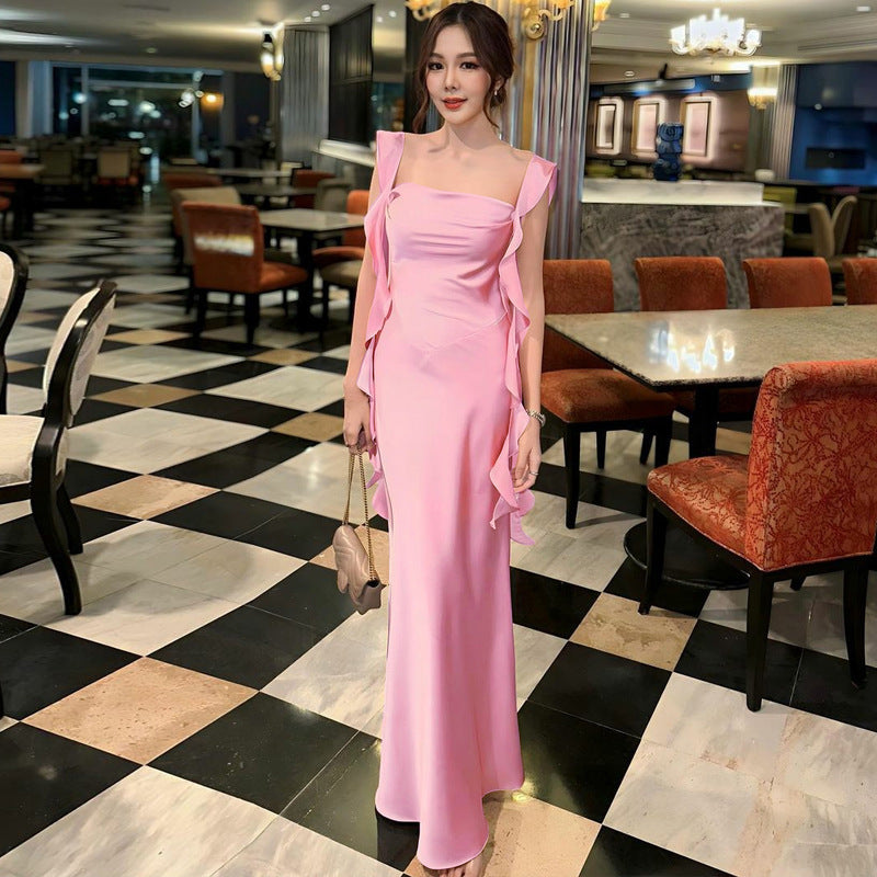 Dame Elegant Maxikjole med legende Ruffle detaljer og off-shoulder design Stilla