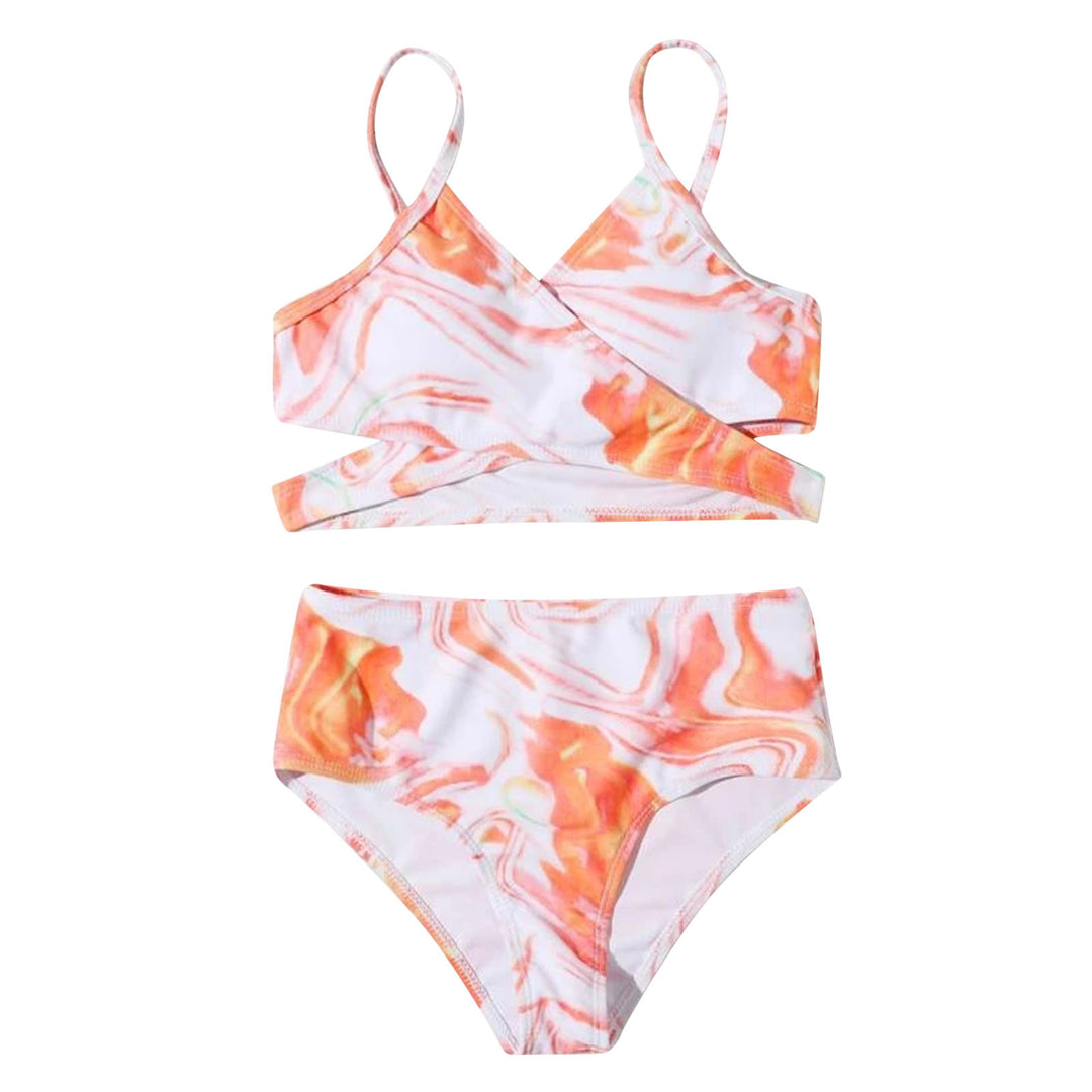 Dame Tankini-sæt med elegant indpakningsoberdel og højskårne shorts Stilla