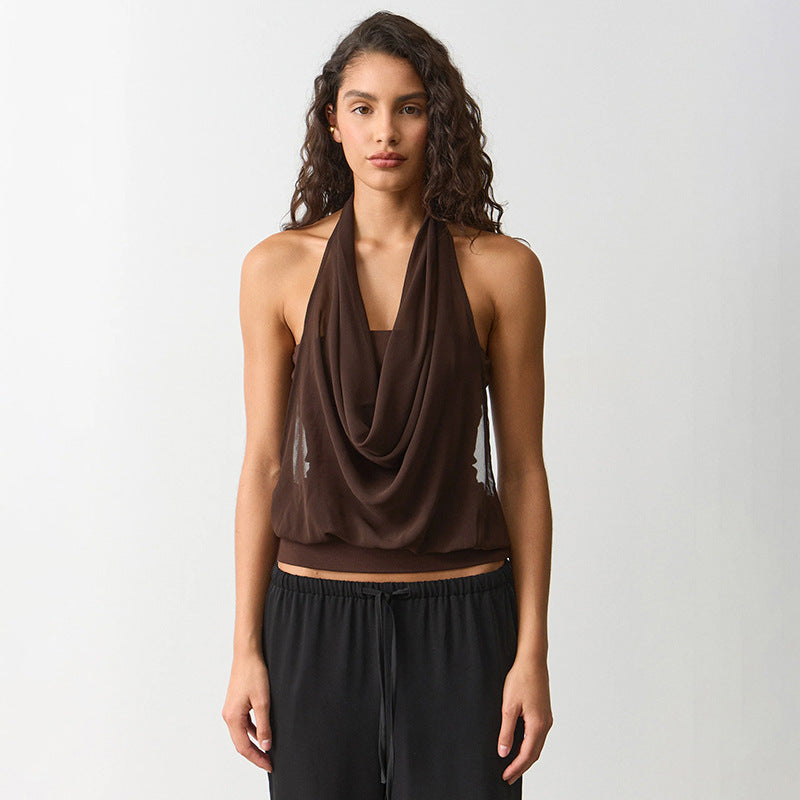 Dame Legende draperet halterneck top Skovae